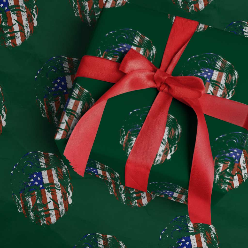 Cesar Chavez Wrapping Paper Roll Hispanic Heritage Month American Flag Portrait TS14 Green Print Your Wear