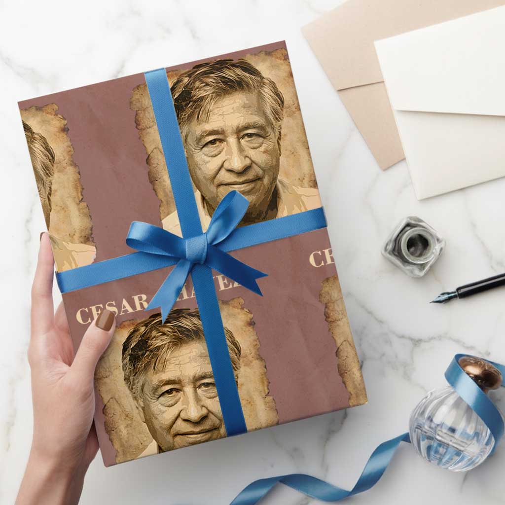 Cesar Chavez Wrapping Paper Roll Mexican American Pride Latino Heritage TS14 Mocha Print Your Wear