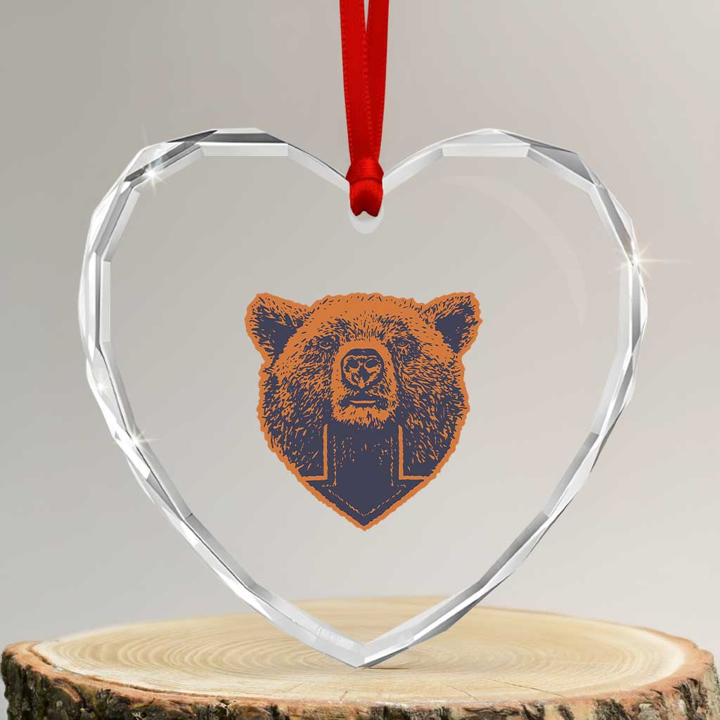 CFB Bear Lover Heart Crystal Glass Ornament Vintage Down Sign Football Game Day TS11 Transparent Glass 3'' Heart Print Your Wear