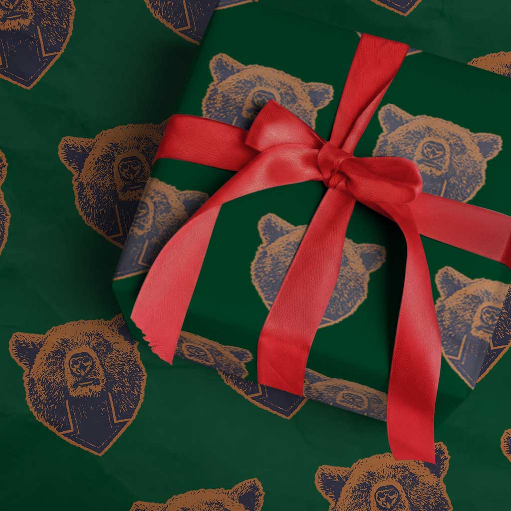 CFB Bear Lover Wrapping Paper Roll Vintage Down Sign Football Game Day TS11 Green Print Your Wear