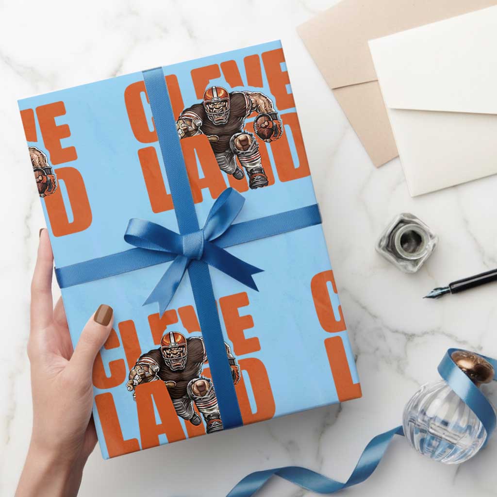 CFBB Midwest Football Player Gift Wrapping Paper Roll TS12 Light Blue Print Your Wear