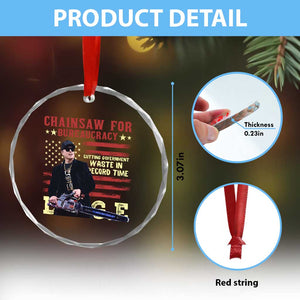 Chainsaw For Bureaucracy Crystal Glass Ornament Cutting Government Waste In Record Time DOGE - Print Your Wear