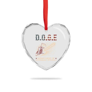 Chainsaw For Bureaucracy Heart Crystal Glass Ornament Funny DOGE USA Flag TS02 Print Your Wear