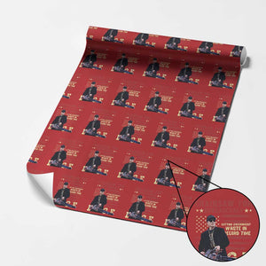 Chainsaw For Bureaucracy Wrapping Paper Roll Cutting Government Waste In Record Time DOGE TS02 Red Print Your Wear