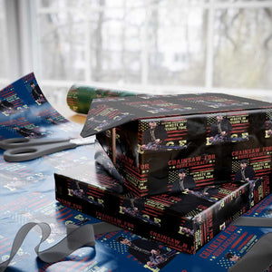 Chainsaw For Bureaucracy Wrapping Paper Roll Cutting Government Waste In Record Time DOGE TS02 Black Print Your Wear