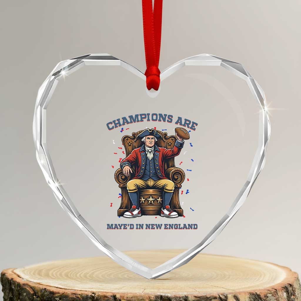 Champions Are Maye'd In NE Heart Crystal Glass Ornament Football Quarterback Number 10 TS12 Transparent Glass 3'' Heart Print Your Wear