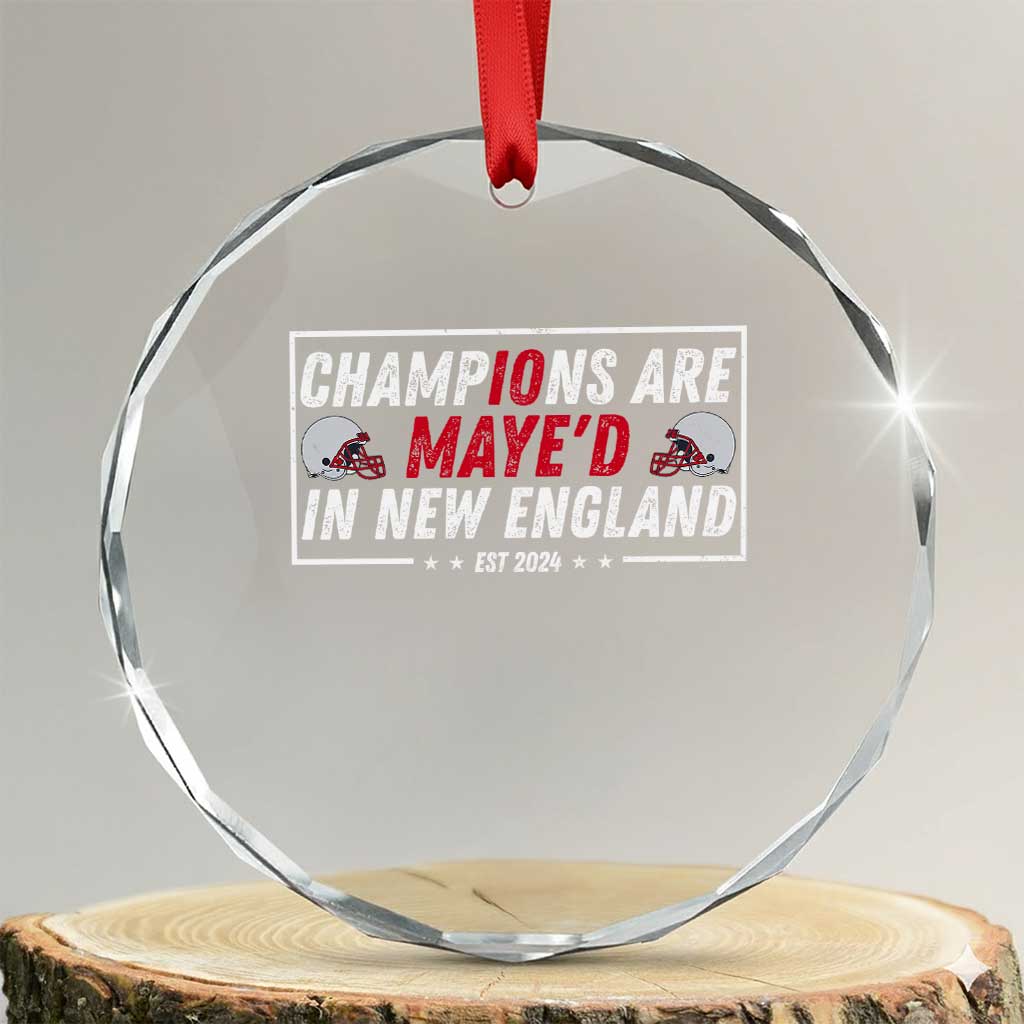 Champions Are Maye'd In NE Crystal Glass Ornament FB Lover Gift TS12 Transparent Glass 3'' Circle Print Your Wear