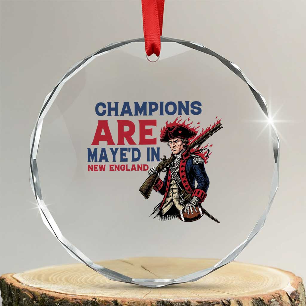 Champions Are Maye'd In NE Crystal Glass Ornament Funny QB Sport Fan TS12 Transparent Glass 3'' Circle Print Your Wear