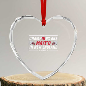Champions Are Maye'd In NE Heart Crystal Glass Ornament FB Lover Gift TS12 Transparent Glass 3'' Heart Print Your Wear