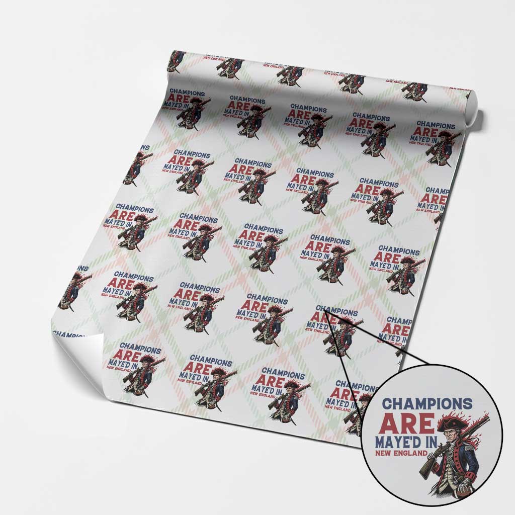 Champions Are Maye'd In NE Wrapping Paper Roll Funny QB Sport Fan TS12 Christmas Plaid Print Your Wear