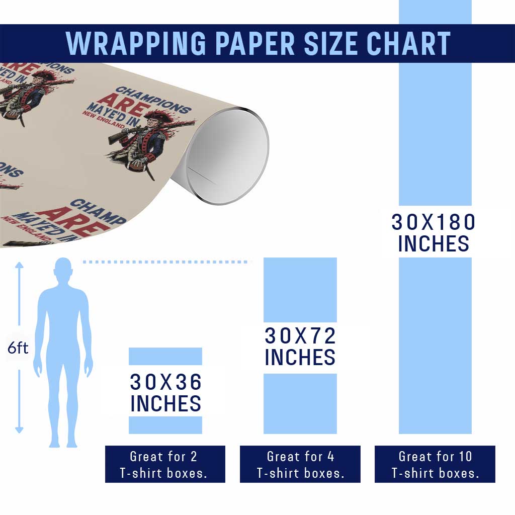 Champions Are Maye'd In NE Wrapping Paper Roll Funny QB Sport Fan TS12 Print Your Wear