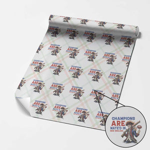Champions Are Maye'd In New England Wrapping Paper Roll Game Day Sports Fan Gift TS12 Christmas Plaid Print Your Wear