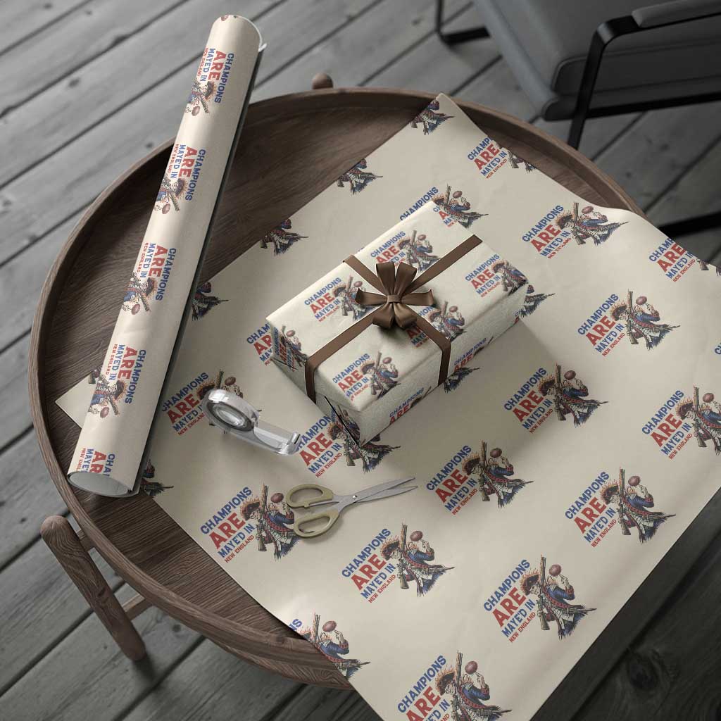 Champions Are Maye'd In New England Wrapping Paper Roll Game Day Sports Fan Gift TS12 Beige Print Your Wear