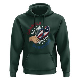 Chancla Survivor Funny Spanish Joke Puerto Rico Hoodie TS09 Dark Forest Green Print Your Wear