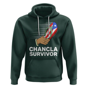 Chancla Survivor Puerto Rico Flag Boricua Hispanic Heritage Hoodie TS02 Dark Forest Green Printyourwear