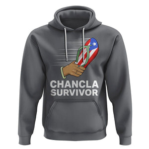 Chancla Survivor Puerto Rico Flag Boricua Hispanic Heritage Hoodie TS02 Charcoal Printyourwear