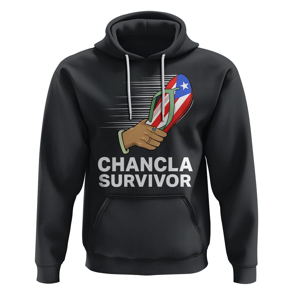 Chancla Survivor Puerto Rico Flag Boricua Hispanic Heritage Hoodie TS02 Black Printyourwear
