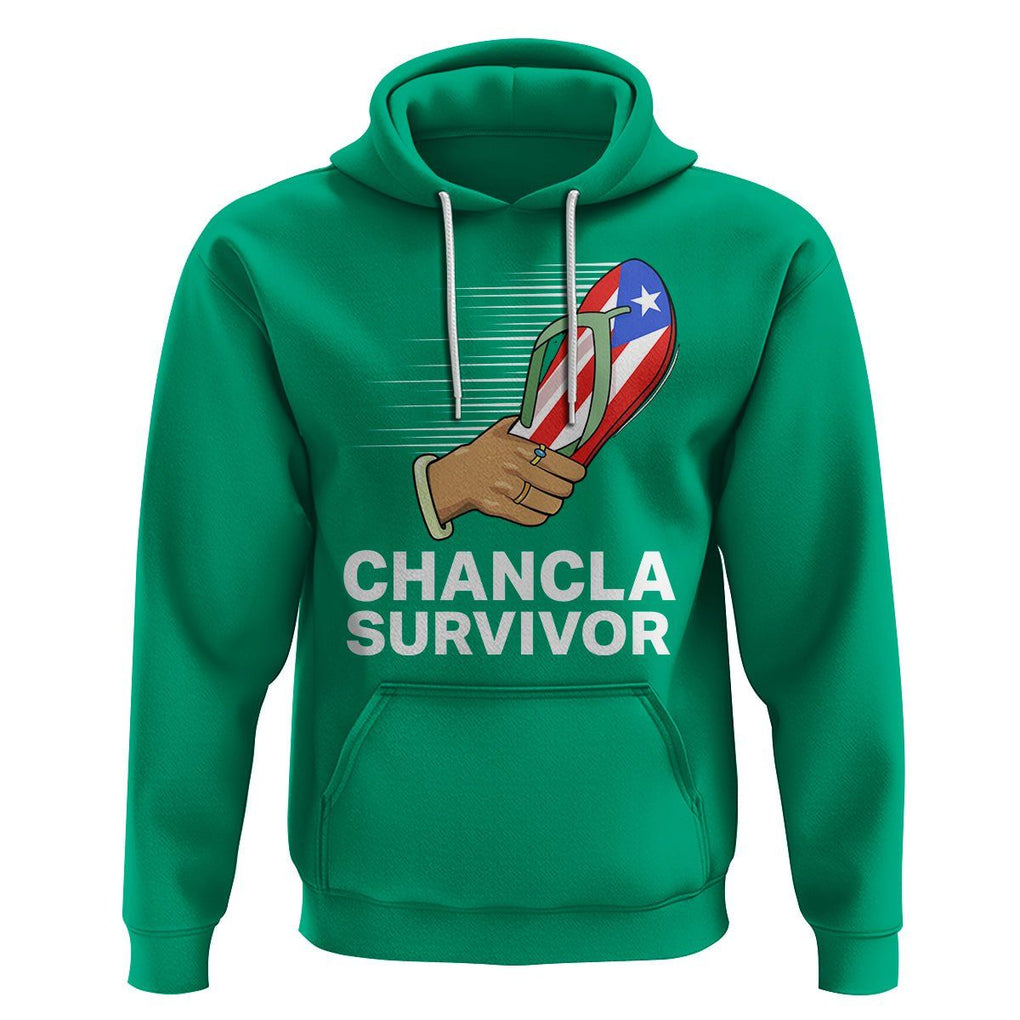 Chancla Survivor Puerto Rico Flag Boricua Hispanic Heritage Hoodie TS02 Irish Green Printyourwear