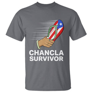 Chancla Survivor Puerto Rico Flag Boricua Hispanic Heritage T Shirt TS02 Charcoal Printyourwear