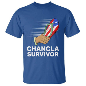 Chancla Survivor Puerto Rico Flag Boricua Hispanic Heritage T Shirt TS02 Royal Blue Printyourwear