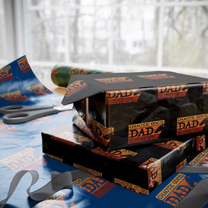 Chaotic Good Dad Funny Tabletop Gamer Parenting Wrapping Paper Roll Retro Sunset Vintage Fantasy Graphic