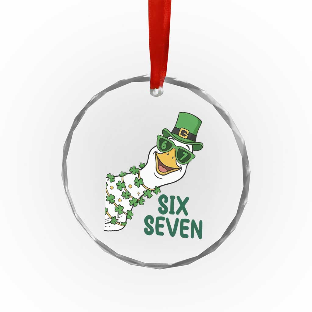 Chaotic Goose Six Seven Meme Crystal Glass Ornament Funny St Patricks Day Gift TS12 Print Your Wear