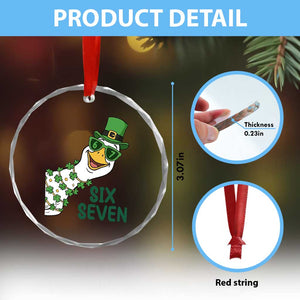 Chaotic Goose Six Seven Meme Crystal Glass Ornament Funny St Patricks Day Gift TS12 Print Your Wear