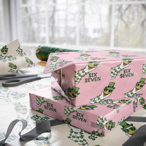 Chaotic Goose Six Seven Meme Wrapping Paper Roll Funny St Patricks Day Gift TS12 Light Pink Print Your Wear