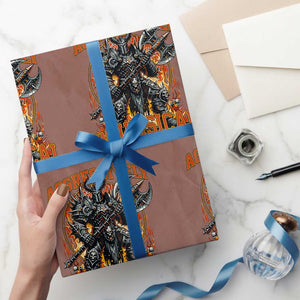 Chaotic Knight Metalcore Edgy Meme Aggressively Whimsical Wrapping Paper Roll Armor Metalheads Fairycore Tendencies TS02 Mocha Print Your Wear