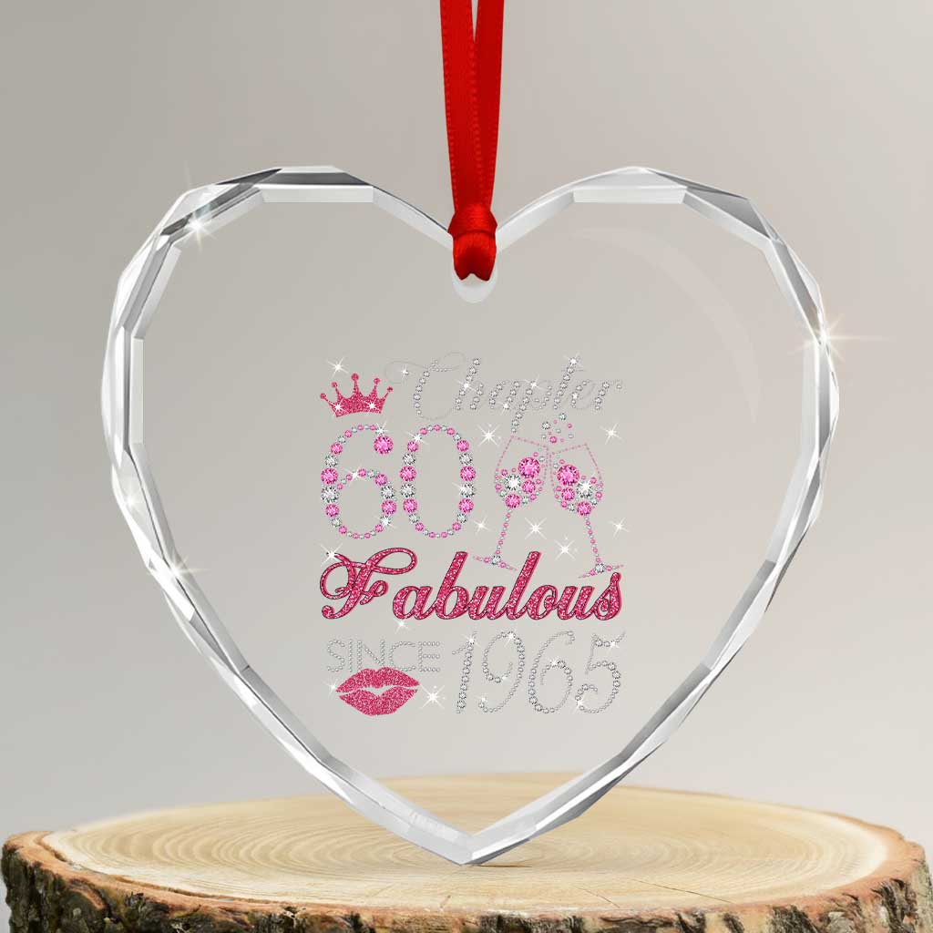 Chapter 60 Fabulous Heart Crystal Glass Ornament Sparkle Since 1965 60Th Birthday Gift For Women TS02 Transparent Glass 3'' Heart Print Your Wear