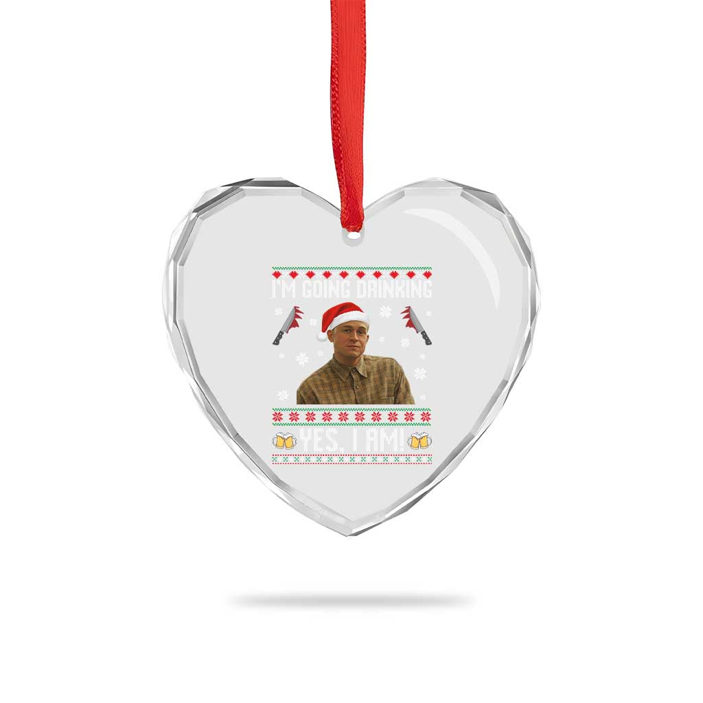 Charlie Hunnam Ed Gein Ugly Christmas Heart Crystal Glass Ornament Monster Movie I'm Going Drinking TS10 Print Your Wear