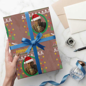 Ed Gein Christmas Wrapping Paper Roll Drinking Wine Eating These Sinful Cold Cuts TS14 Mocha Print Your Wear