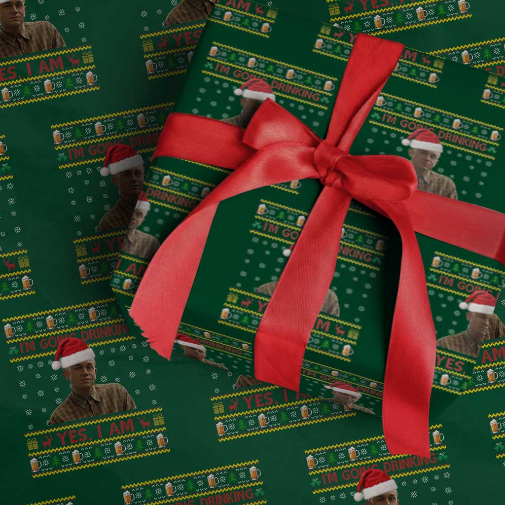 Ed Gein Christmas Wrapping Paper Roll I Am Going Drinking Yes I Am Christmas TS14 Green Print Your Wear