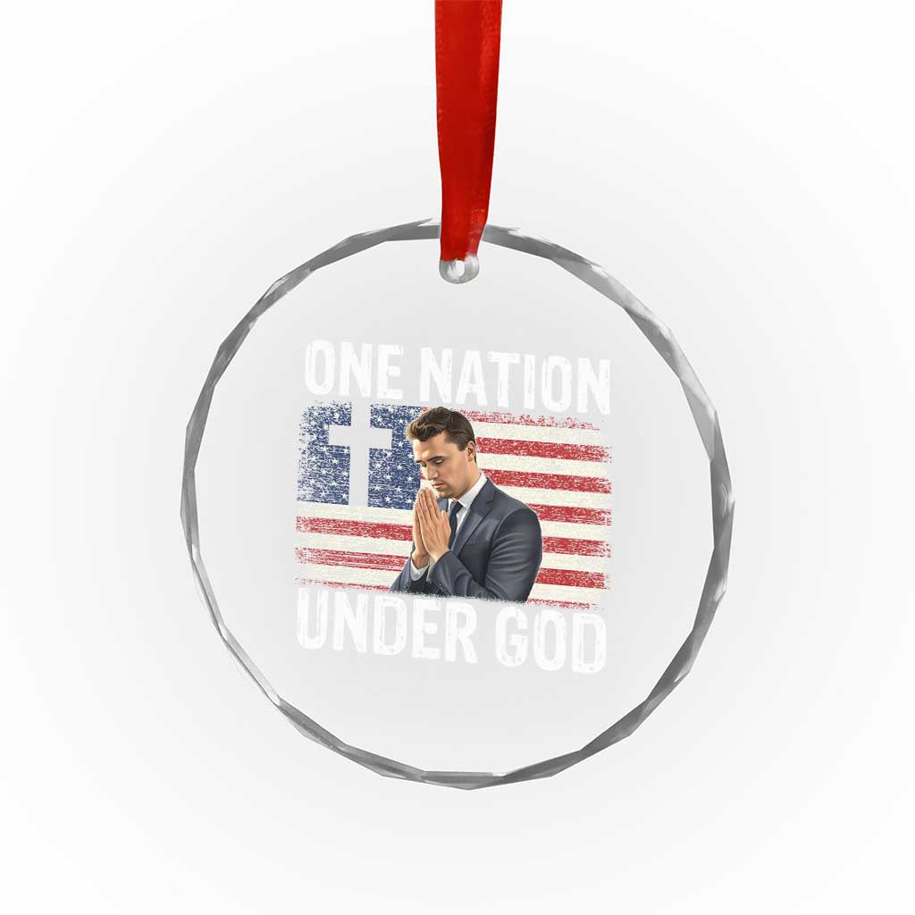 Charlie Kirk Christian Crystal Glass Ornament One Nation Under God Patriotic Faith TS14 Print Your Wear