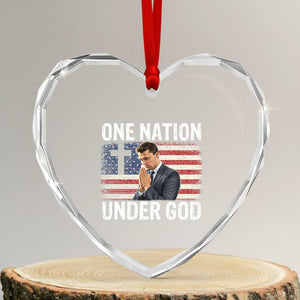 Charlie Kirk Christian Heart Crystal Glass Ornament One Nation Under God Patriotic Faith TS14 Transparent Glass 3'' Heart Print Your Wear