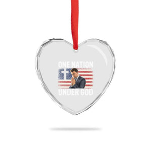 Charlie Kirk Christian Heart Crystal Glass Ornament One Nation Under God Patriotic Faith TS14 Print Your Wear
