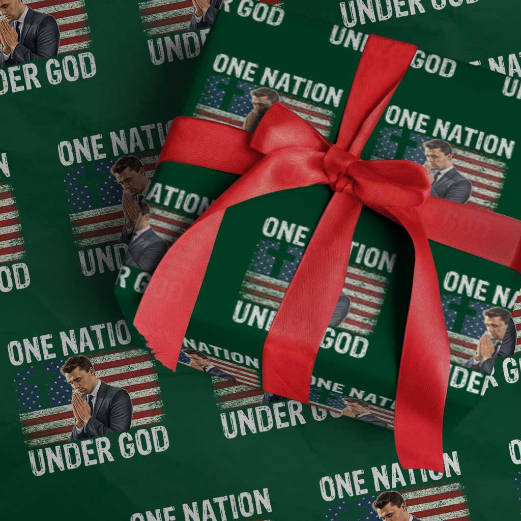 Charlie Kirk Christian Wrapping Paper Roll One Nation Under God Patriotic Faith TS14 Green Print Your Wear
