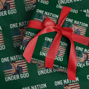 Charlie Kirk Christian Wrapping Paper Roll One Nation Under God Patriotic Faith TS14 Green Print Your Wear