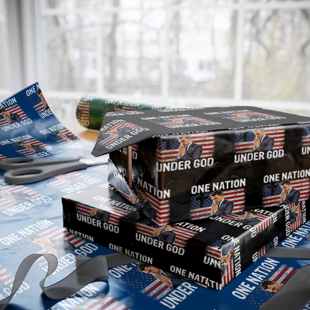 Charlie Kirk Christian Wrapping Paper Roll One Nation Under God Patriotic Faith TS14 Black Print Your Wear
