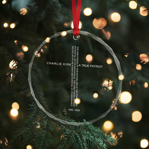 Charlie Kirk Crystal Glass Ornament A True Patriot Patriotic Christian Cross TS10 Print Your Wear