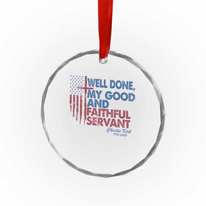 Charlie Kirk Crystal Glass Ornament Fear Not Mens Christian Memorial Tribute Charlie Cross US Flag TS10 Print Your Wear