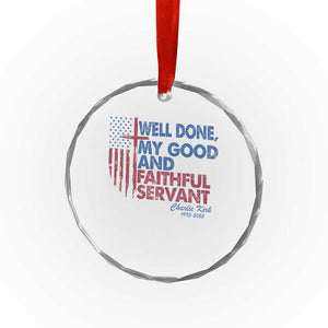 Charlie Kirk Crystal Glass Ornament Fear Not Mens Christian Memorial Tribute Charlie Cross US Flag TS10 Print Your Wear