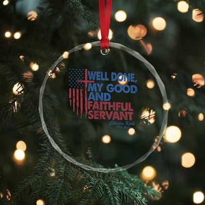 Charlie Kirk Crystal Glass Ornament Fear Not Mens Christian Memorial Tribute Charlie Cross US Flag TS10 Print Your Wear