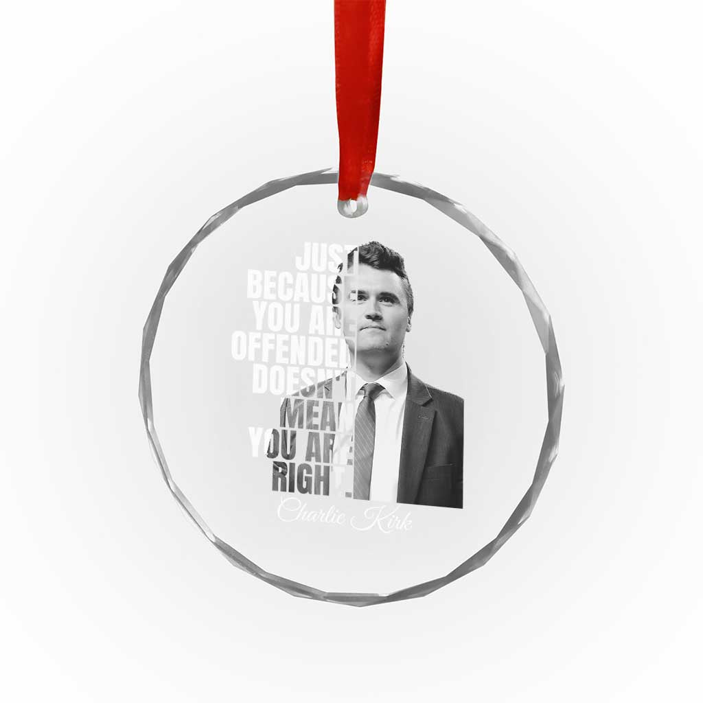 Charlie Kirk Crystal Glass Ornament Free Speech Memorial Tribute TS10 Transparent Glass 3'' Circle Print Your Wear