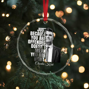 Charlie Kirk Crystal Glass Ornament Free Speech Memorial Tribute TS10 Print Your Wear