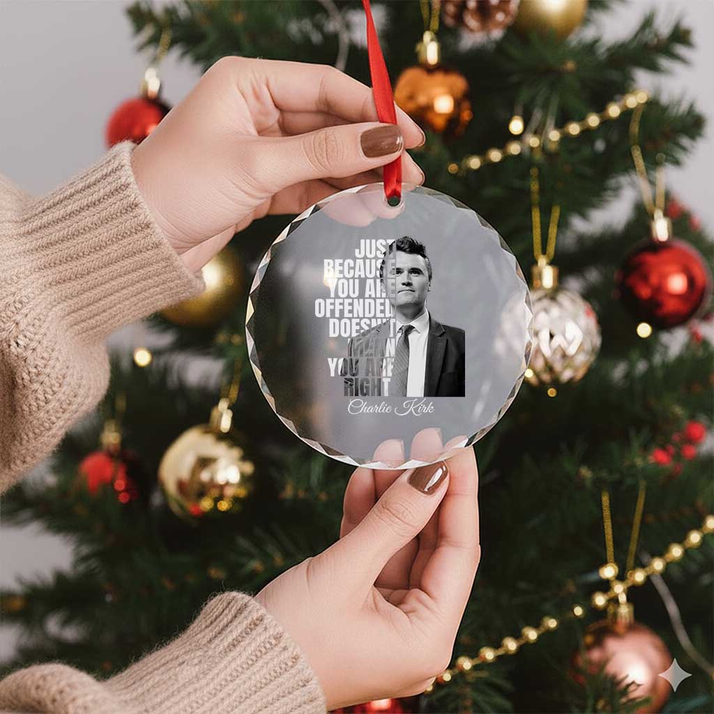 Charlie Kirk Crystal Glass Ornament Free Speech Memorial Tribute TS10 Print Your Wear
