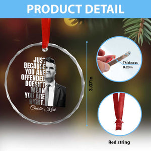 Charlie Kirk Crystal Glass Ornament Free Speech Memorial Tribute TS10 Print Your Wear