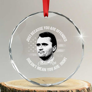 Charlie Kirk Crystal Glass Ornament Free Speech Retro USA Flag TS10 Transparent Glass 3'' Circle Print Your Wear