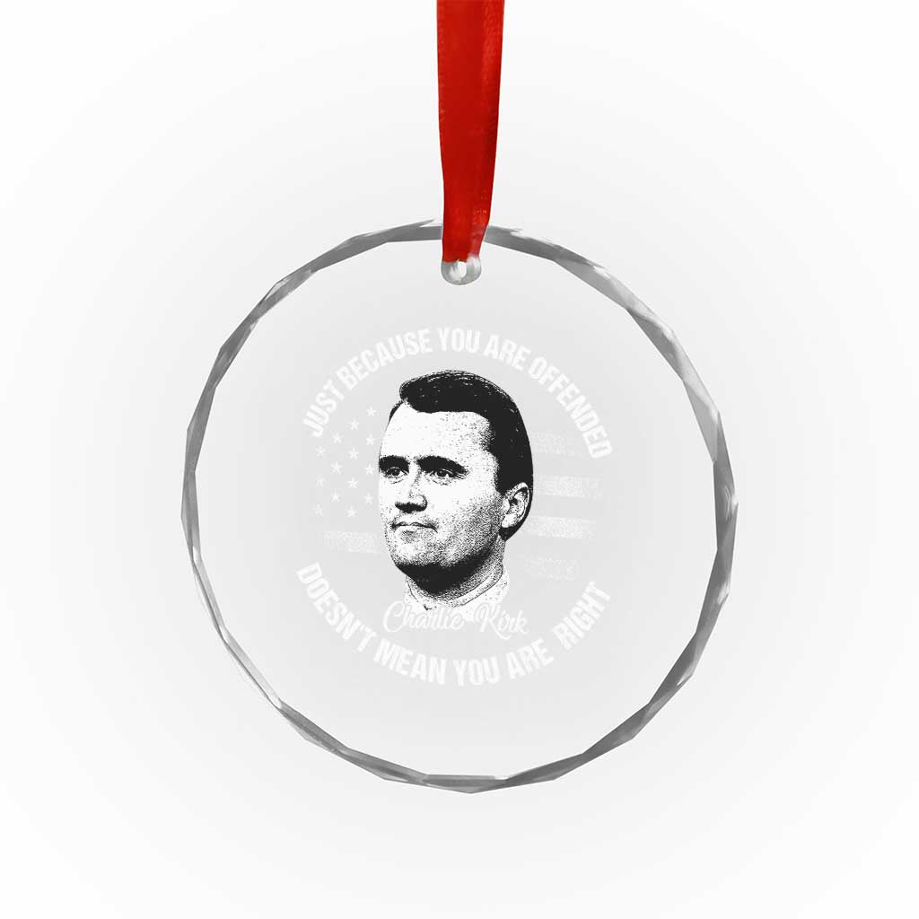 Charlie Kirk Crystal Glass Ornament Free Speech Retro USA Flag TS10 Transparent Glass 3'' Circle Print Your Wear