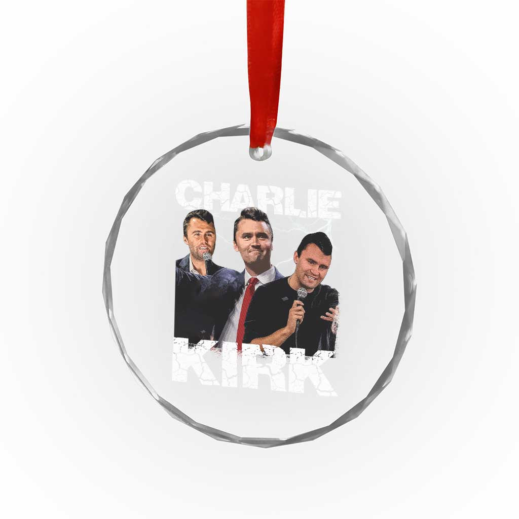 Charlie Kirk Crystal Glass Ornament Freedom Speech A True Patriot Tribute Bootleg TS10 Print Your Wear